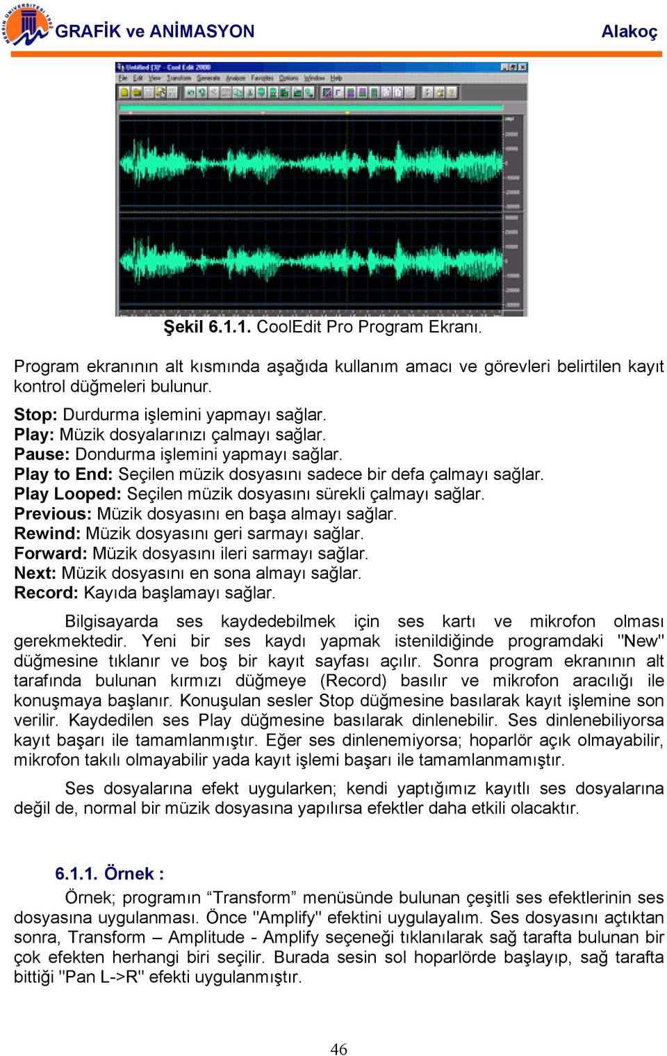 Play Looped: Seçilen müzik dosyasını sürekli çalmayı sağlar. Previous: Müzik dosyasını en başa almayı sağlar. Rewind: Müzik dosyasını geri sarmayı sağlar.