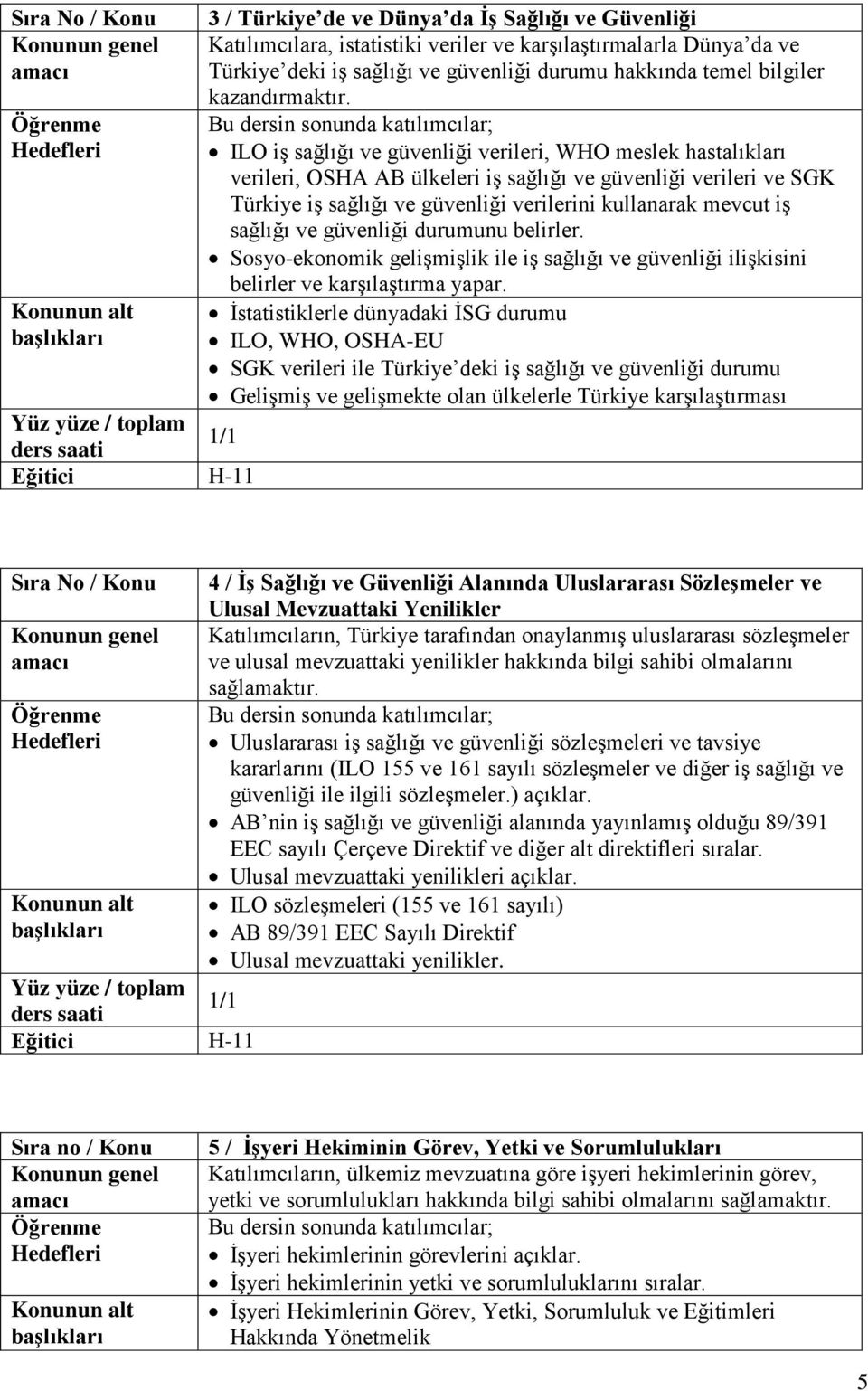 ILO iş sağlığı ve güvenliği verileri, WHO meslek hastalıkları verileri, OSHA AB ülkeleri iş sağlığı ve güvenliği verileri ve SGK Türkiye iş sağlığı ve güvenliği verilerini kullanarak mevcut iş