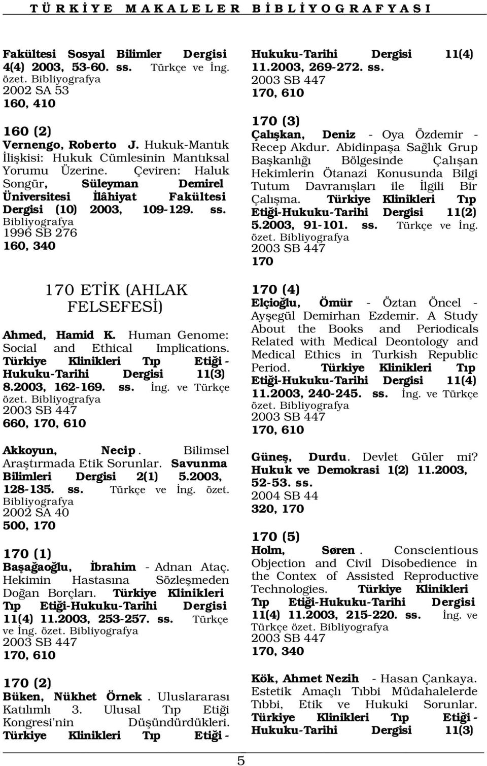 Çeviren: Haluk Songür, Süleyman Demirel Üniversitesi lâhiyat Fakültesi Dergisi (10) 2003, 109-129. ss. 1996 SB 276 160, 340 2003 SB 447 170 Recep Akdur.