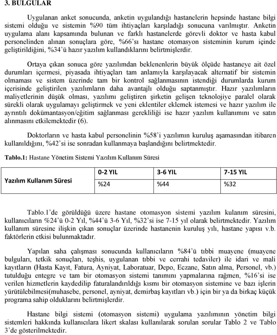 %34 ü hazır yazılım kullandıklarını belirtmiģlerdir.