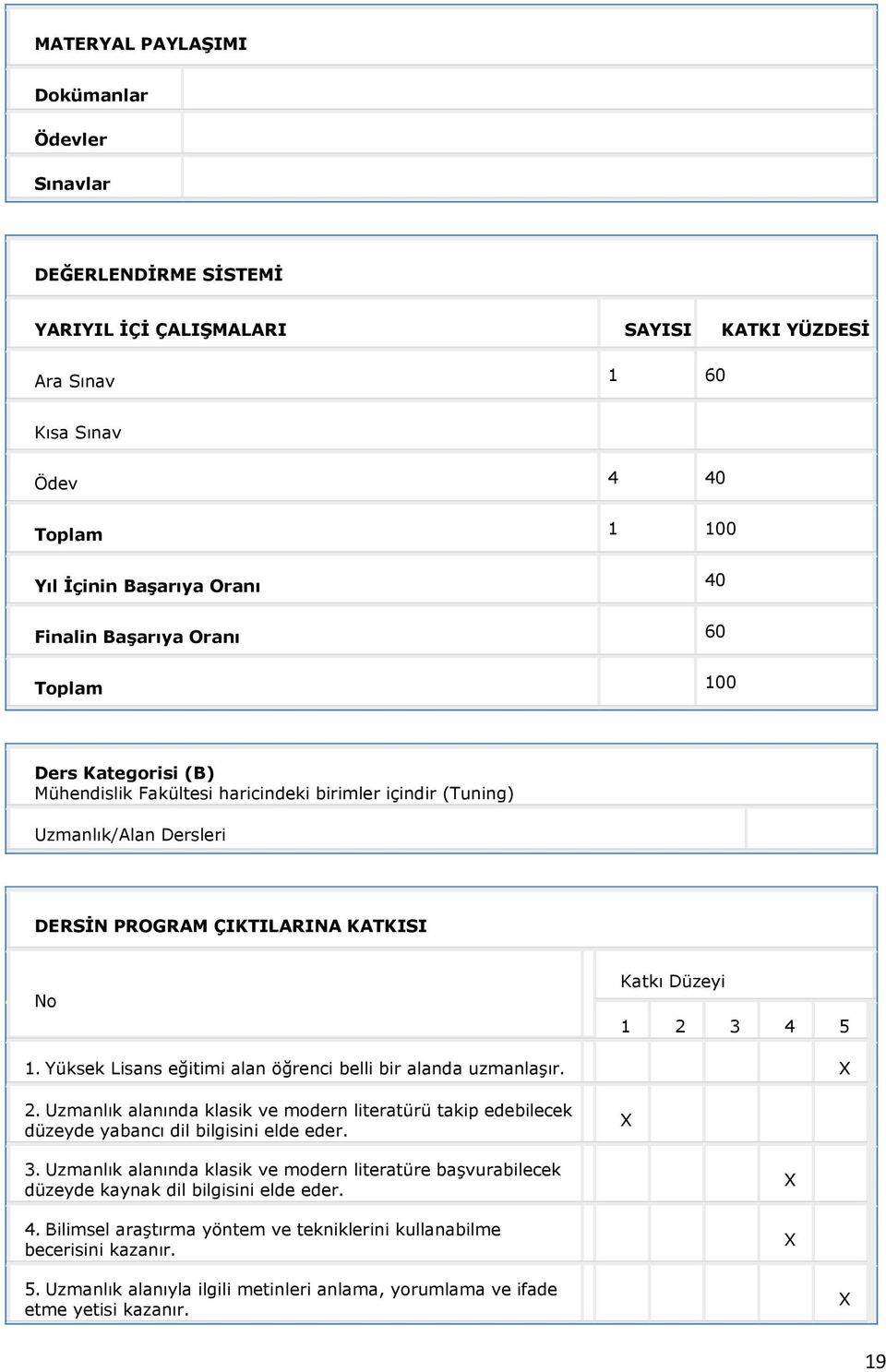 Yüksek Lisans eğitimi alan öğrenci belli bir alanda uzmanlaģır. 2. Uzmanlık alanında klasik ve modern literatürü takip edebilecek düzeyde yabancı dil bilgisini elde eder. 3.