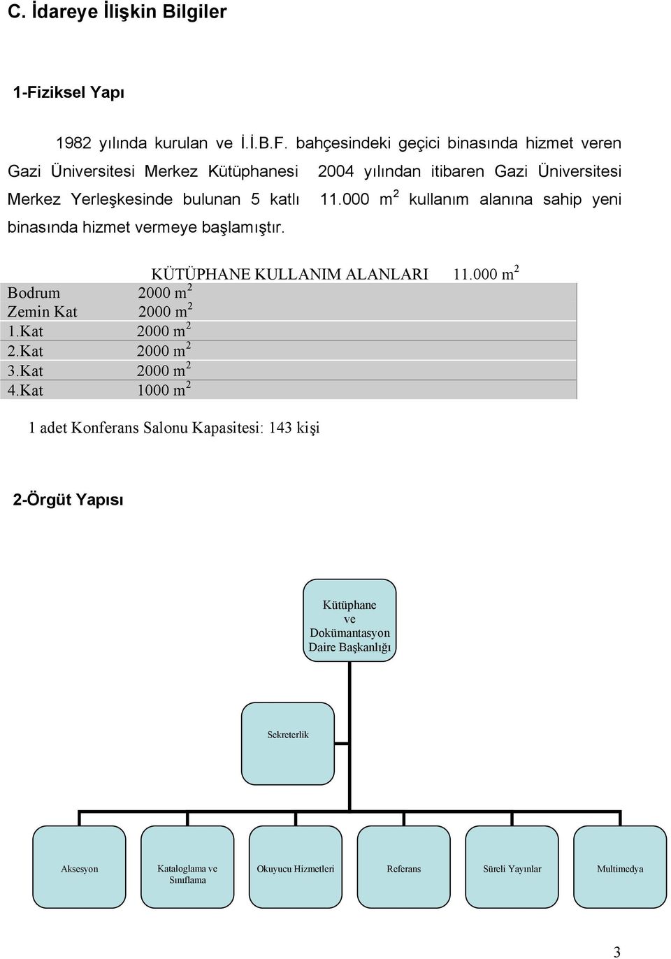 bahçesindeki geçici binasında hizmet veren Gazi Üniversitesi Merkez Kütüphanesi 2004 yılından itibaren Gazi Üniversitesi Merkez Yerleşkesinde bulunan 5 katlı 11.