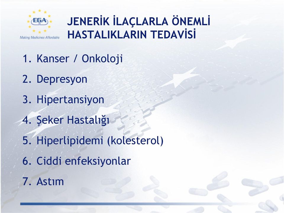 Hipertansiyon 4. Şeker Hastalığı 5.