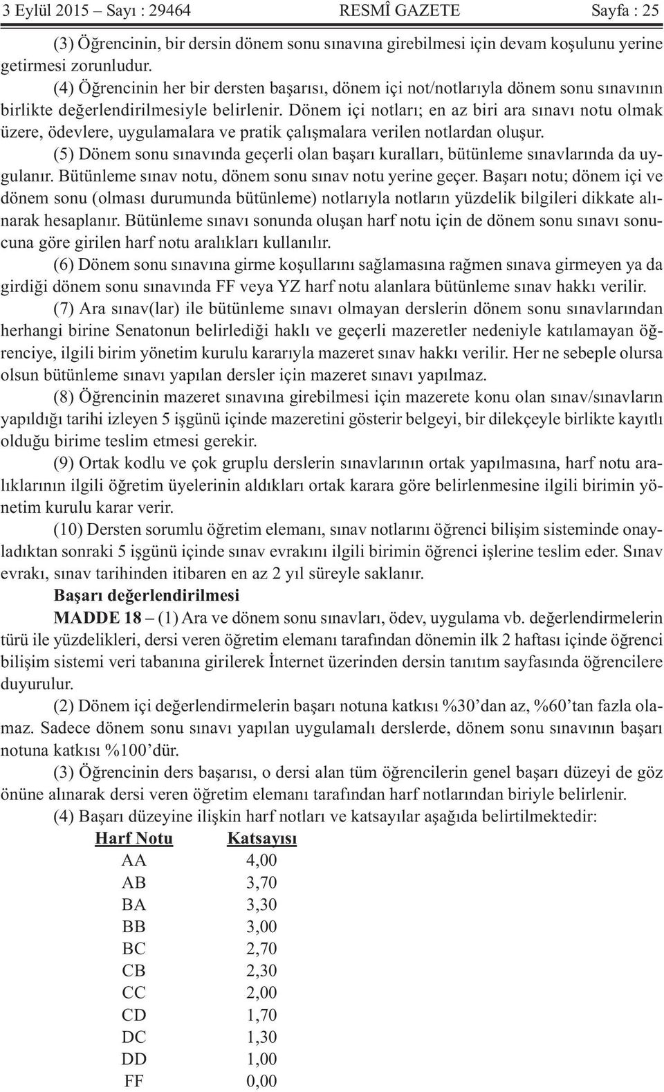 Dönem içi notları; en az biri ara sınavı notu olmak üzere, ödevlere, uygulamalara ve pratik çalışmalara verilen notlardan oluşur.