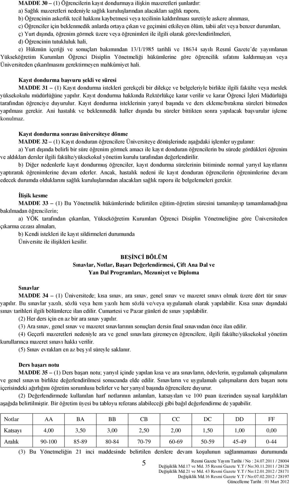 öğrenim görmek üzere veya öğrenimleri ile ilgili olarak görevlendirilmeleri, d) Öğrencinin tutukluluk hali, e) Hükmün içeriği ve sonuçları bakımından 13/1/1985 tarihli ve 18634 sayılı Resmî Gazete de