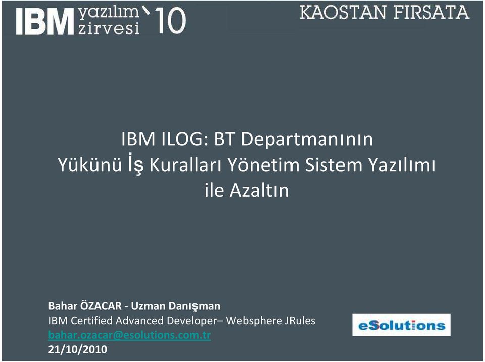 Danışman IBM Certified Advanced Developer Websphere