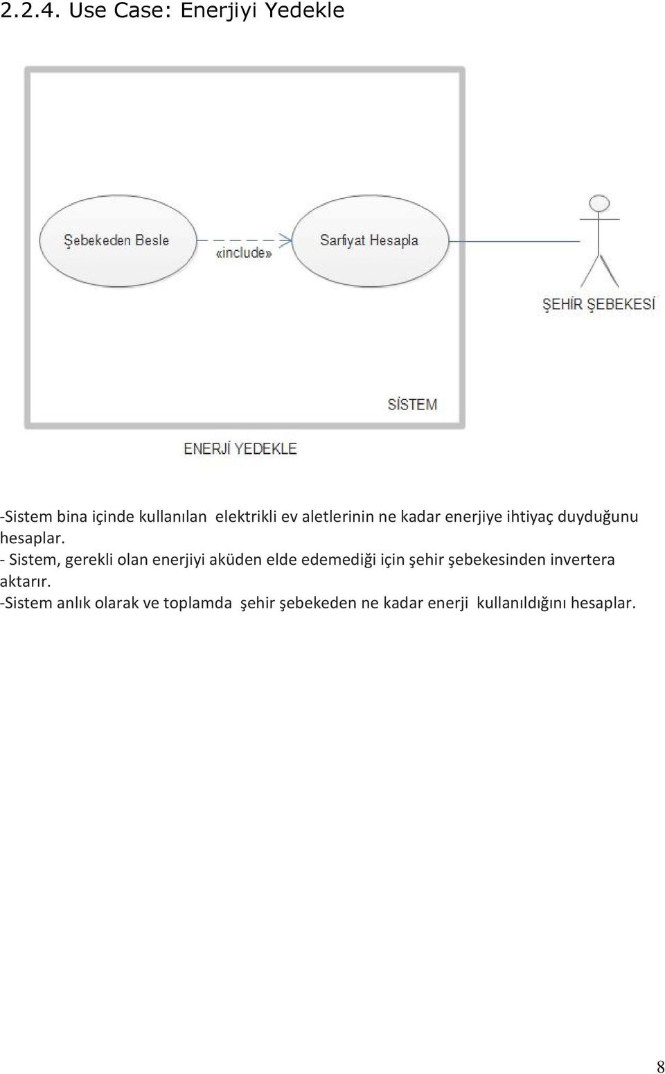 aletlerinin ne kadar enerjiye ihtiyaç duyduğunu hesaplar.