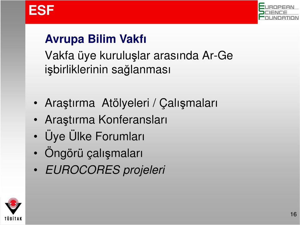 Atölyeleri / Çalışmaları Araştırma Konferansları