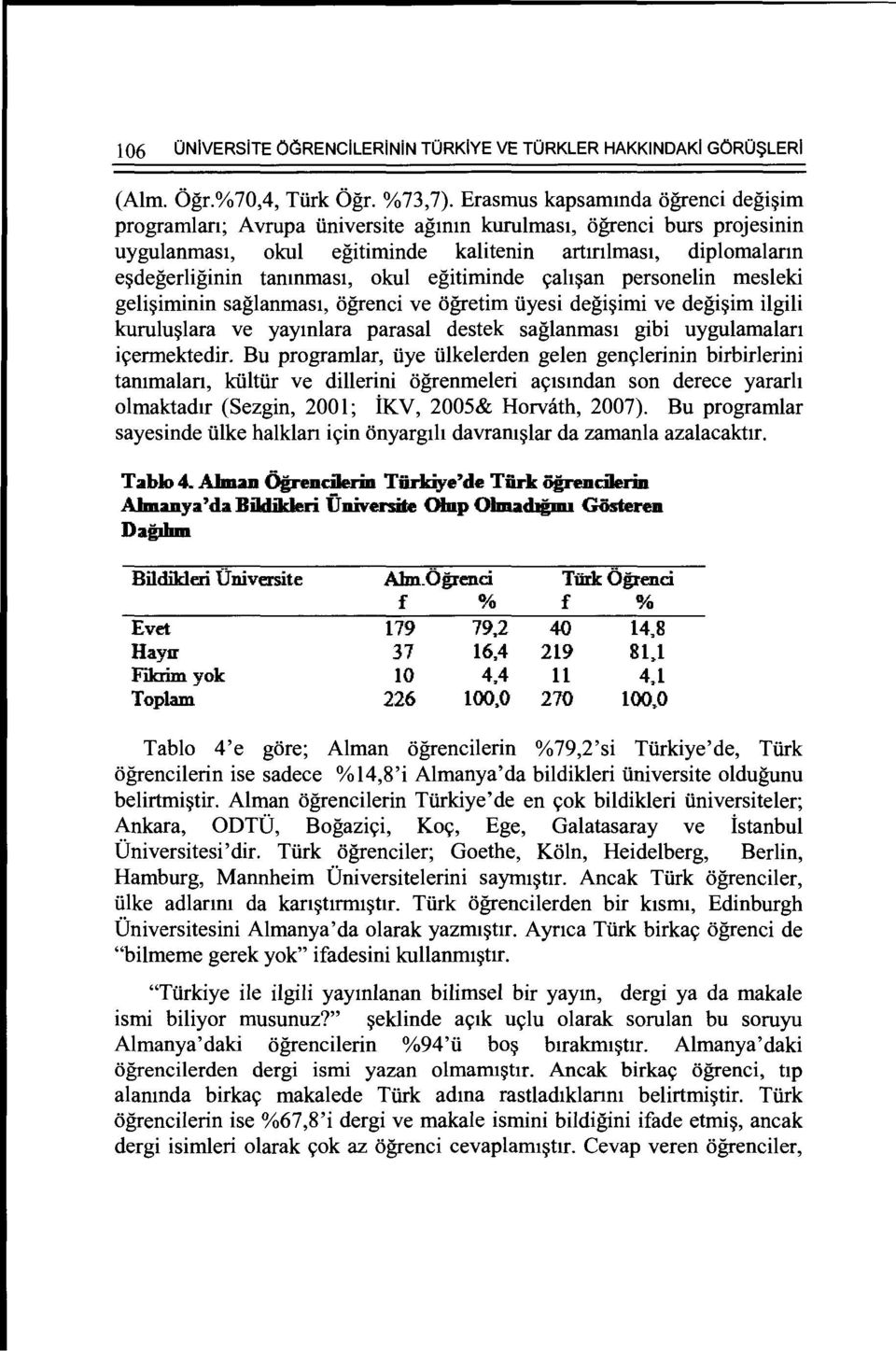 egitirninde yah~an personelin mesleki geli~iminin saglanmast, ogrenci ve ogretim uyesi degi~imi ve degi~im ilgili kurulu~lara ve yaymlara parasal destek saglanmas1 gibi uygulamalan iyermektedir.