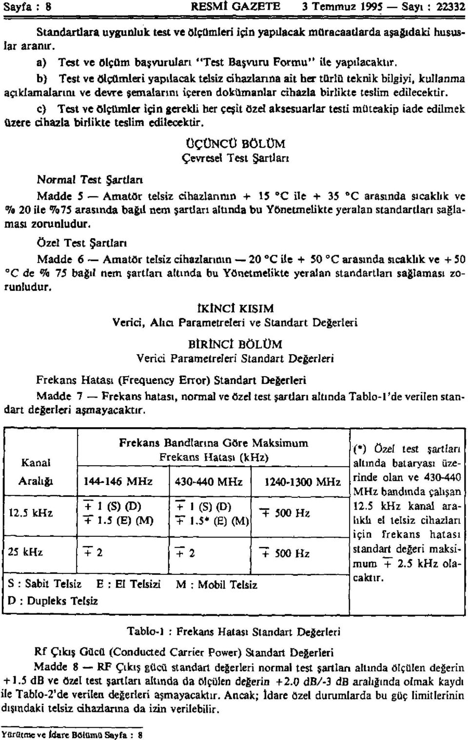 b) Test ve ölçümleri yapılacak telsiz cihazlarına ait her türlü teknik bilgiyi, kullanma açıklamalarını ve devre şemalarını içeren dokümanlar cihazla birlikte teslim edilecektir.