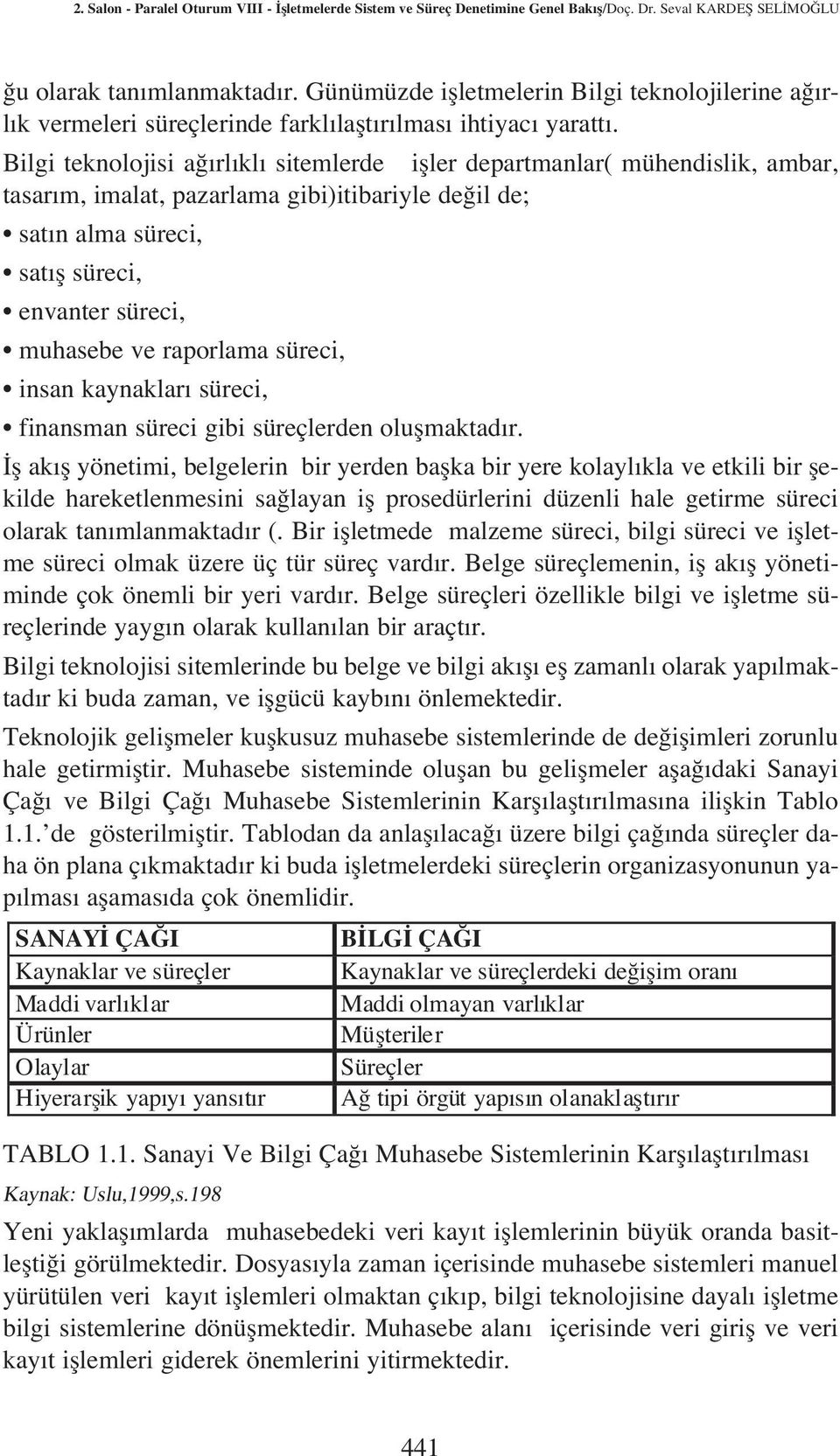 Bilgi teknolojisi a rl kl sitemlerde ifller departmanlar( mühendislik, ambar, tasar m, imalat, pazarlama gibi)itibariyle de il de; sat n alma süreci, sat fl süreci, envanter süreci, muhasebe ve