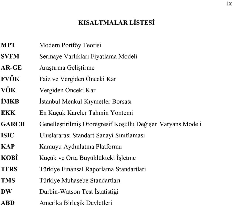 Yöntem Genelleştrlmş Otoregresf Koşullu Değşen Varyans Model Uluslararası Standart Sanay Sınıflaması Kamuyu Aydınlatma Platformu Küçük