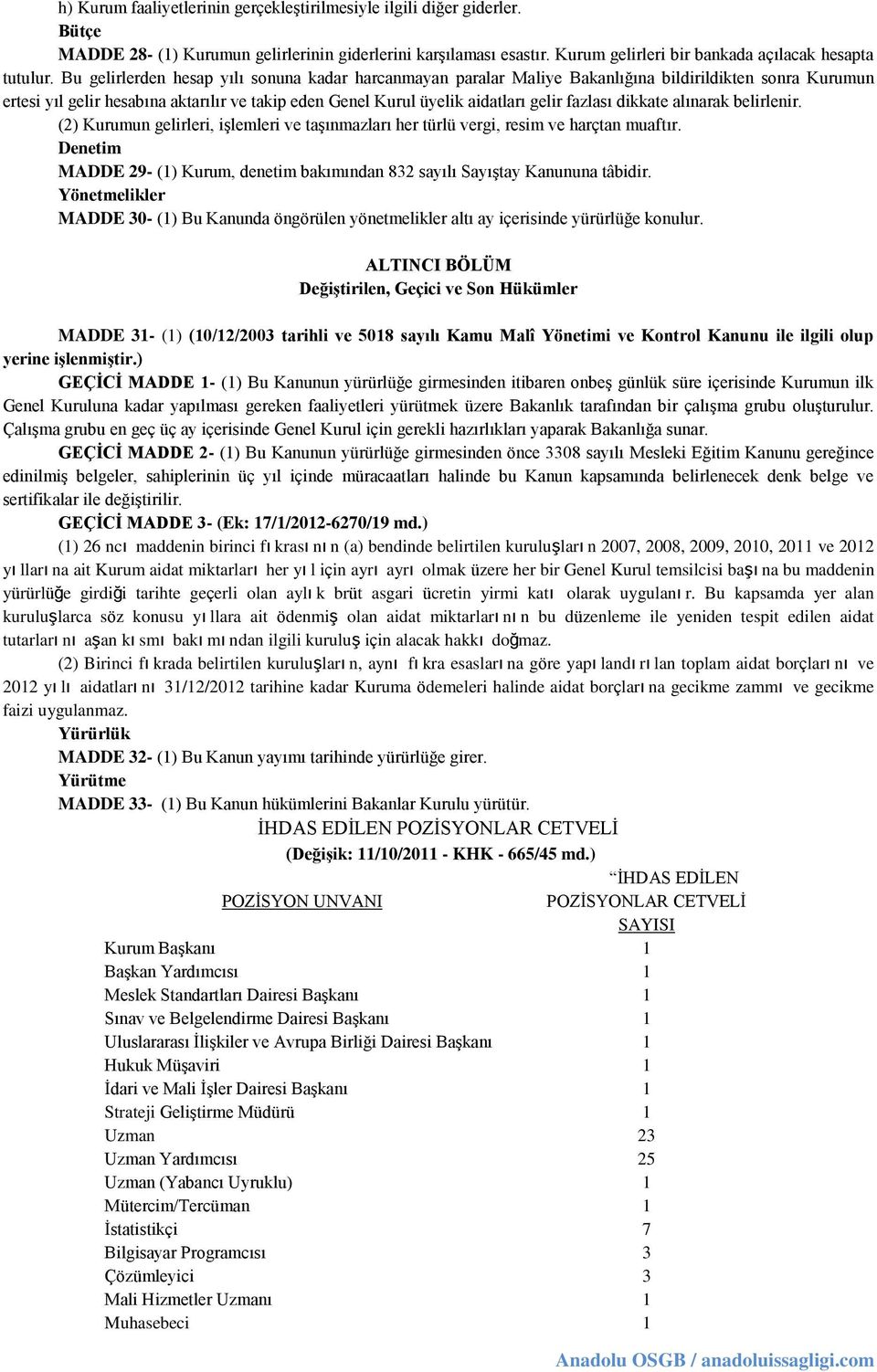 dikkate alınarak belirlenir. (2) Kurumun gelirleri, işlemleri ve taşınmazları her türlü vergi, resim ve harçtan muaftır.