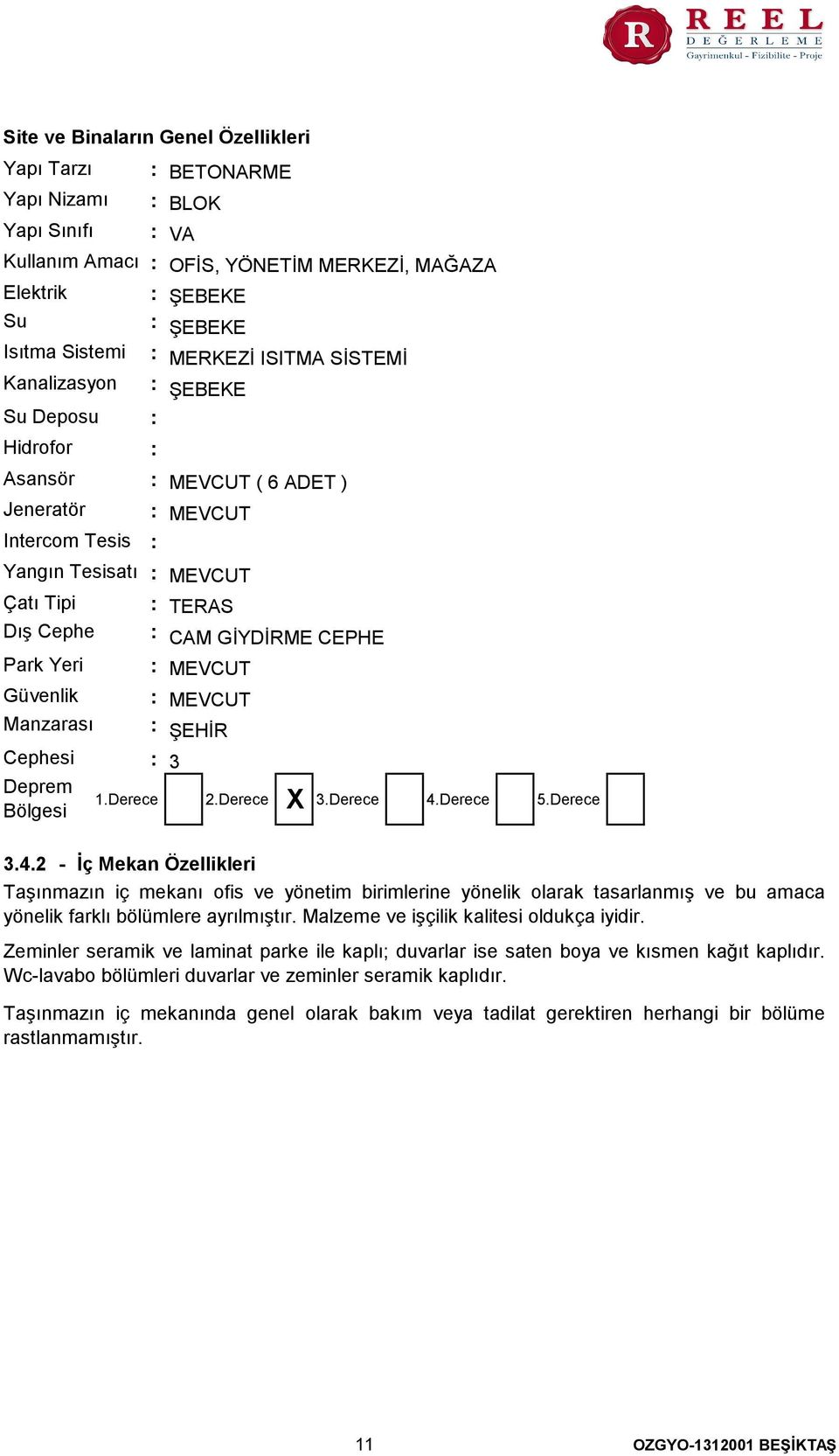 CAM GİYDİRME CEPHE MEVCUT MEVCUT ŞEHİR 3 X 1.Derece 2.Derece 3.Derece 4.