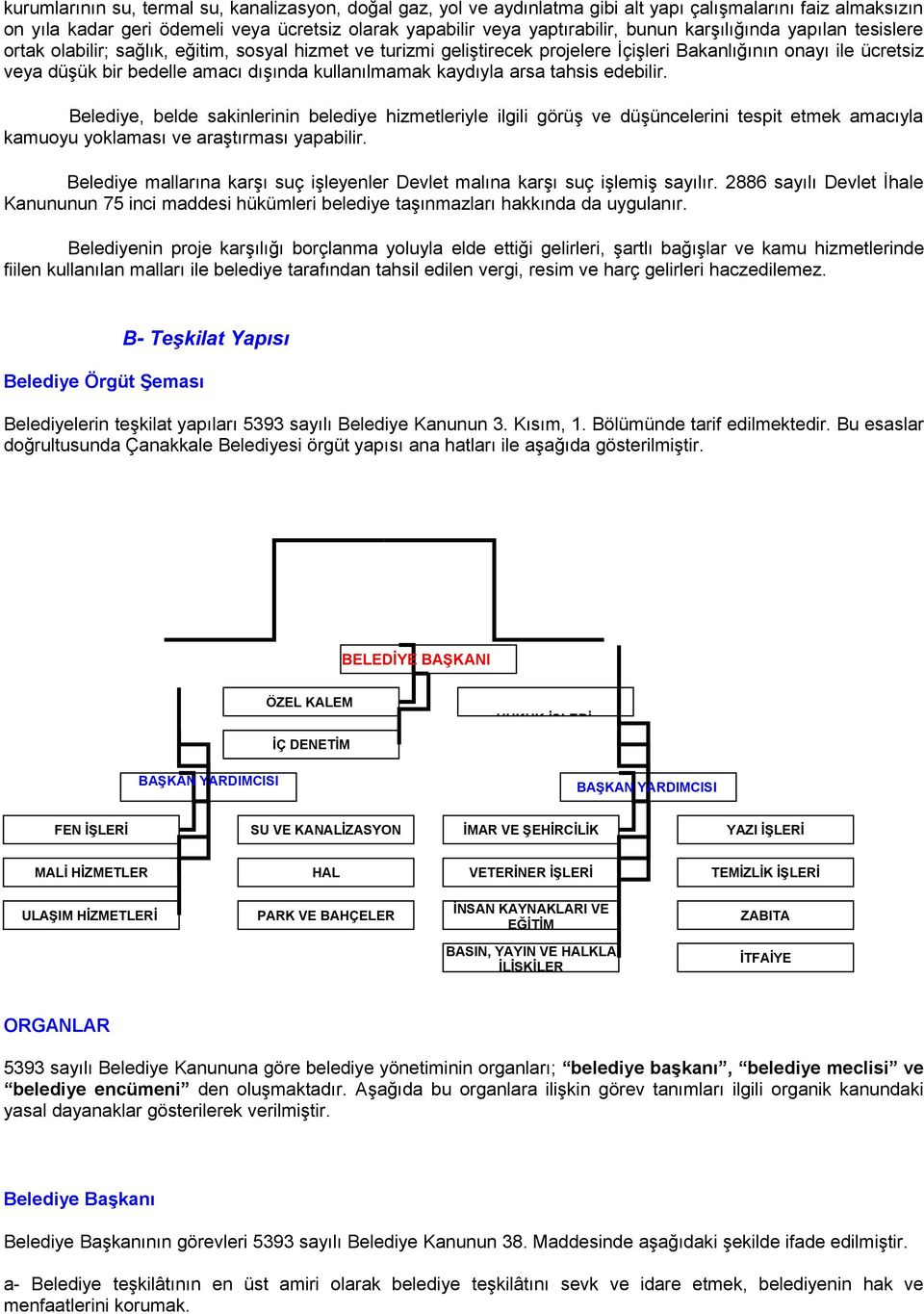 kullanılmamak kaydıyla arsa tahsis edebilir. Belediye, belde sakinlerinin belediye hizmetleriyle ilgili görüş ve düşüncelerini tespit etmek amacıyla kamuoyu yoklaması ve araştırması yapabilir.