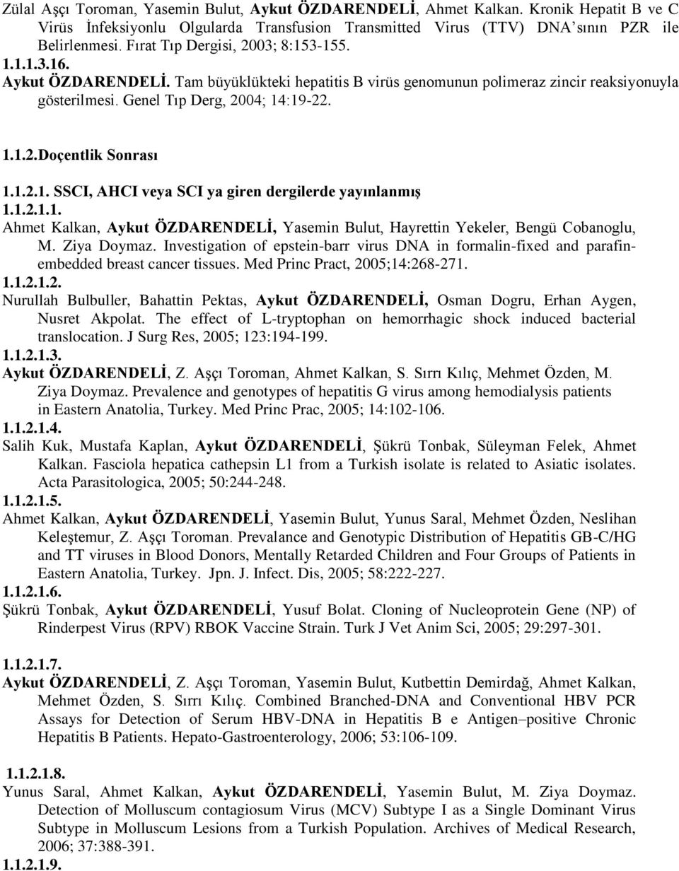 1.2.1. SSCI, AHCI veya SCI ya giren dergilerde yayınlanmış 1.1.2.1.1. Ahmet Kalkan, Aykut ÖZDARENDELİ, Yasemin Bulut, Hayrettin Yekeler, Bengü Cobanoglu, M. Ziya Doymaz.