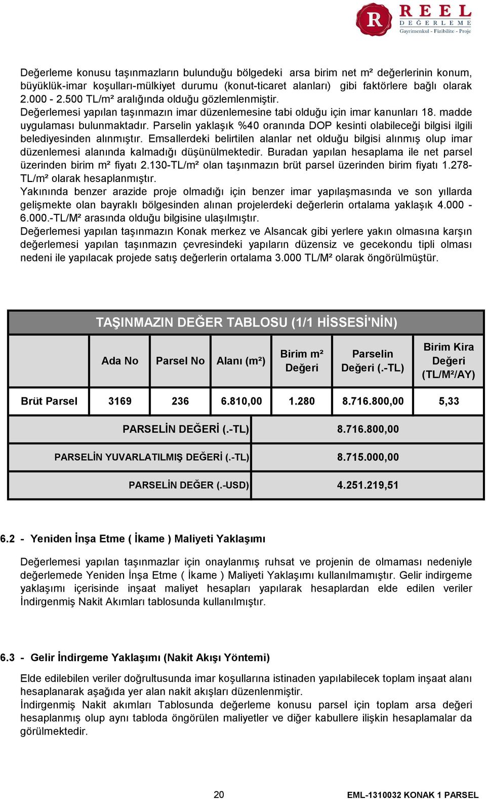 Parselin yaklaşık %40 oranında DOP kesinti olabileceği bilgisi ilgili belediyesinden alınmıştır.