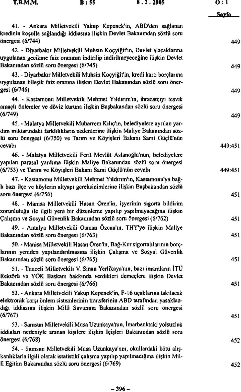 - Diyarbakır Milletvekili Muhsin Koçyiğit'in, kredi kartı borçlarına uygulanan bileşik faiz oranına ilişkin Devlet Bakanından sözlü soru önergesi (6/746) 44.