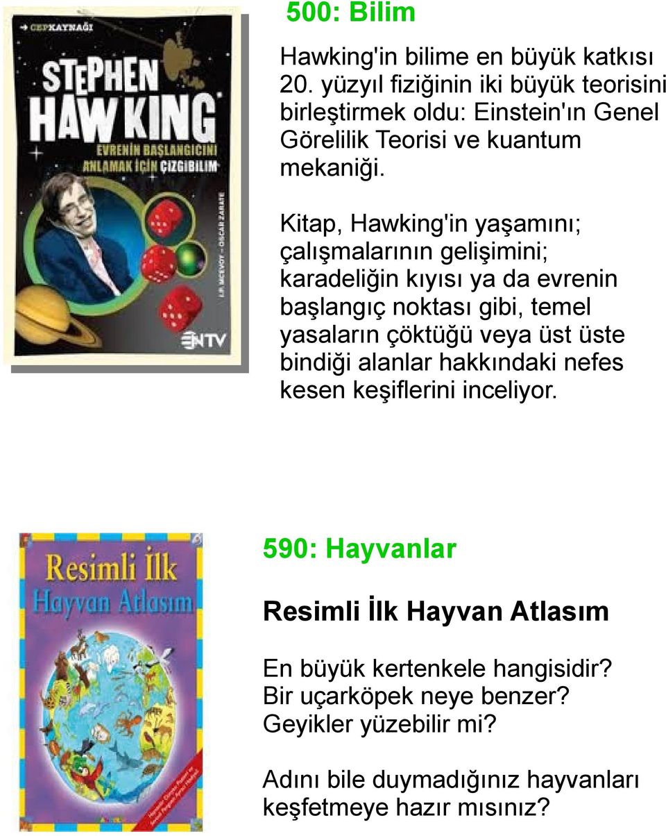 Kitap, Hawking'in yaşamını; çalışmalarının gelişimini; karadeliğin kıyısı ya da evrenin başlangıç noktası gibi, temel yasaların çöktüğü