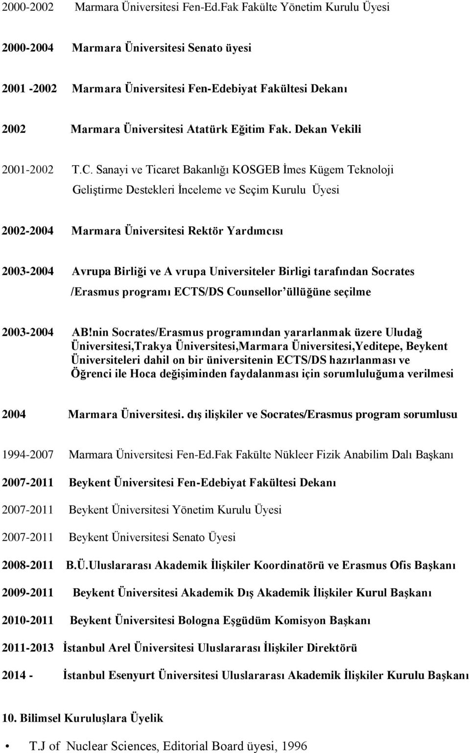 Dekan Vekili 2001-2002 T.C.