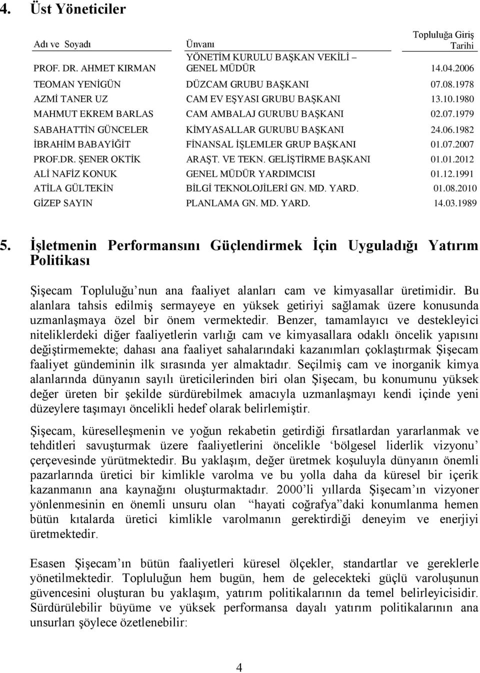 1982 İBRAHİM BABAYİĞİT FİNANSAL İŞLEMLER GRUP BAŞKANI 01.07.2007 PROF.DR. ŞENER OKTİK ARAŞT. VE TEKN. GELİŞTİRME BAŞKANI 01.01.2012 ALİ NAFİZ KONUK GENEL MÜDÜR YARDIMCISI 01.12.1991 ATİLA GÜLTEKİN BİLGİ TEKNOLOJİLERİ GN.