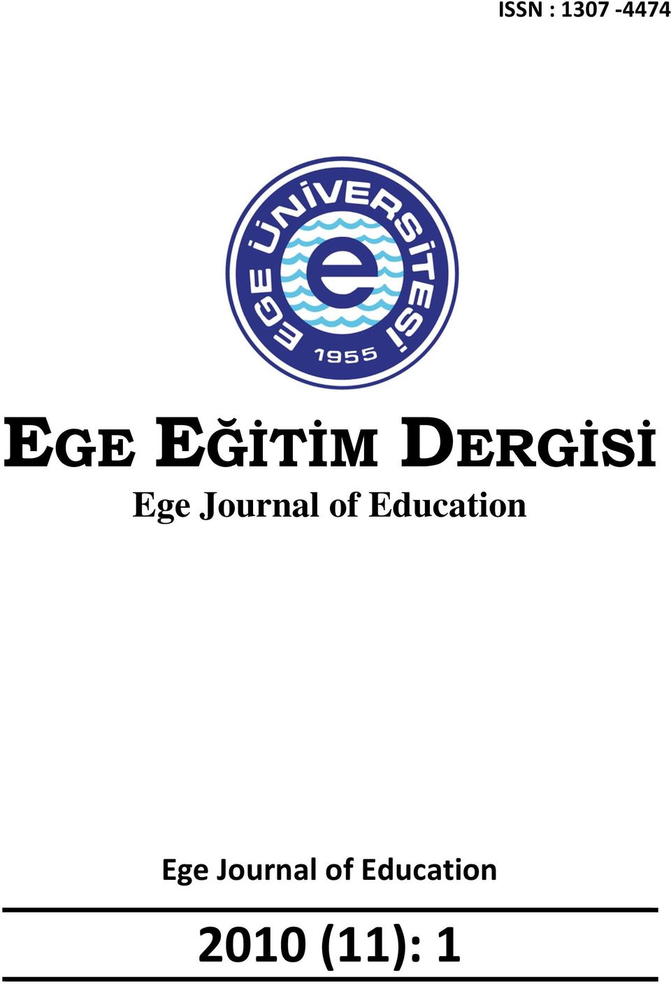 Journal of Education Ege