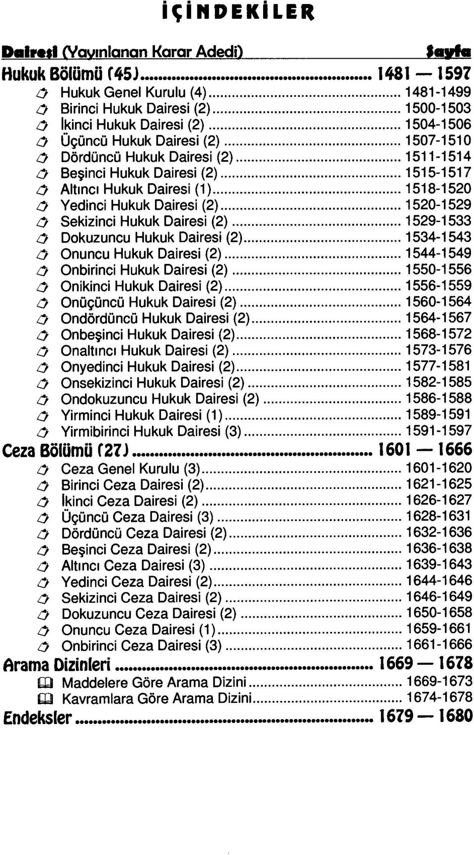 .. 1518-1520 O Yedinci Hukuk Dairesi (2)... 1520-1529 O Sekizinci Hukuk Dairesi (2)... 1529-1533 & Dokuzuncu Hukuk Dairesi (2)...1534-1543 ö Onuncu Hukuk Dairesi (2).