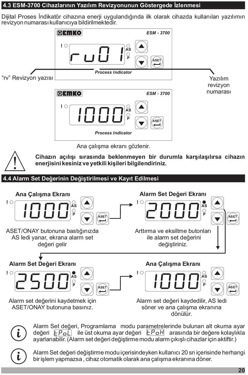 Chazýn açýlýþý sýrasýnda beklenmeyen br durumla karþýlaþýlýrsa chazýn enerjsn kesnz ve yetkl kþler blglendrnz. 4.