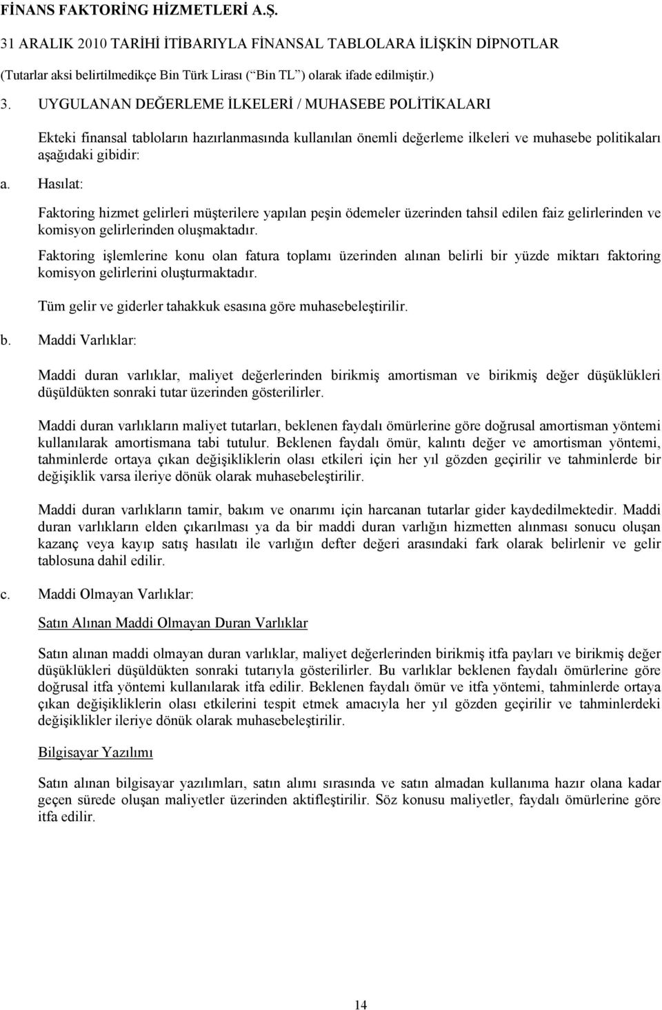 Faktoring işlemlerine konu olan fatura toplamı üzerinden alınan belirli bir yüzde miktarı faktoring komisyon gelirlerini oluşturmaktadır.