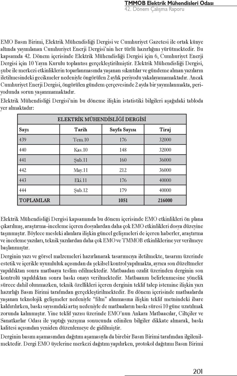 Elektrik Mühendisliği Dergisi, şube ile merkezi etkinliklerin toparlanmasında yaşanan sıkıntılar ve gündeme alınan yazıların iletilmesindeki gecikmeler nedeniyle öngörülen 2 aylık periyodu