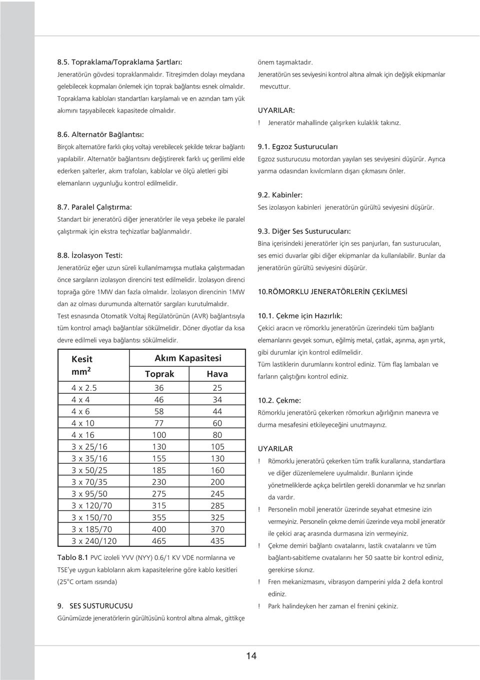 Alternatör Baðlant s : Birçok alternatöre farkl ç k þ voltaj verebilecek þekilde tekrar baðlant yap labilir.