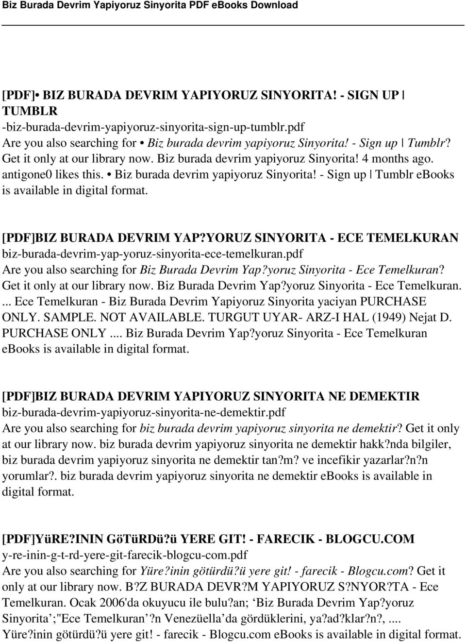 [PDF]BIZ BURADA DEVRIM YAP?YORUZ SINYORITA - ECE TEMELKURAN biz-burada-devrim-yap-yoruz-sinyorita-ece-temelkuran.pdf Are you also searching for Biz Burada Devrim Yap?yoruz Sinyorita - Ece Temelkuran?