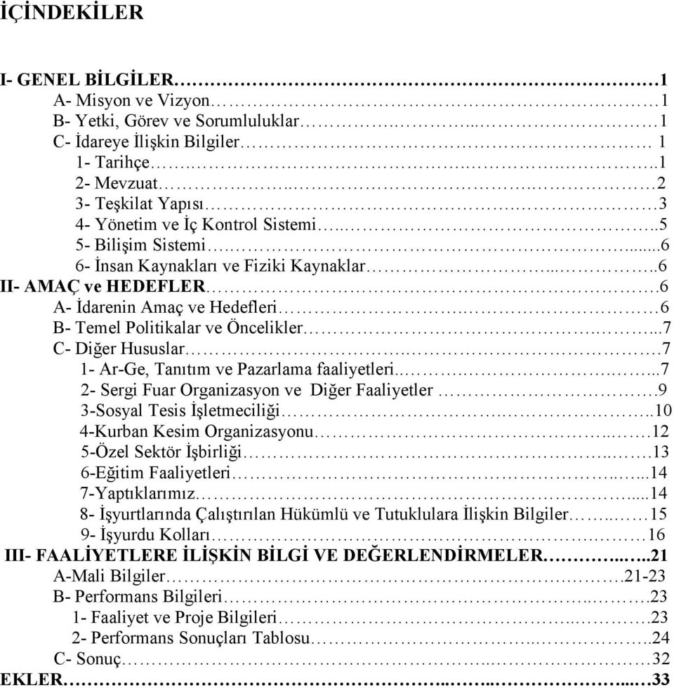 6 B- Temel Politikalar ve Öncelikler....7 C- Diğer Hususlar..7 1- Ar-Ge, Tanıtım ve Pazarlama faaliyetleri.......7 2- Sergi Fuar Organizasyon ve Diğer Faaliyetler.9 3-Sosyal Tesis Đşletmeciliği.