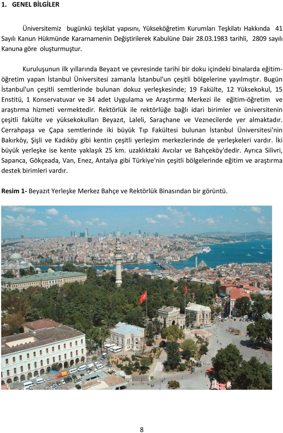 Kuruluşunun ilk yıllarında Beyazıt ve çevresinde tarihi bir doku içindeki binalarda eğitimöğretim yapan İstanbul Üniversitesi zamanla İstanbul'un çeşitli bölgelerine yayılmıştır.