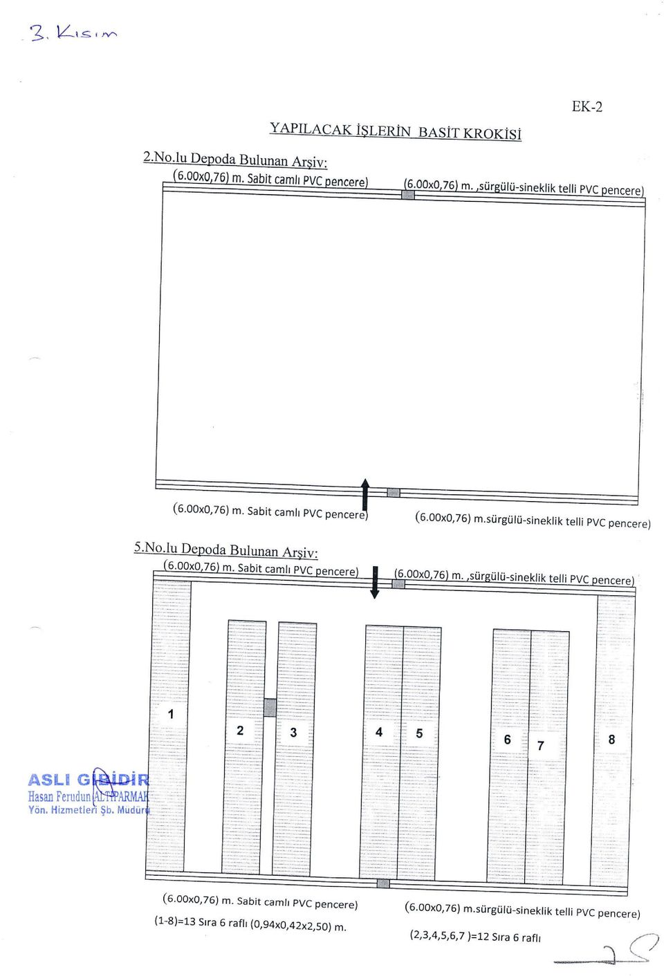 lu Depoda Bulunan Arsiv: ASLI G Hasal Ferudun Ydn. Hizmetleri Sb, (6.00x0,76) m.