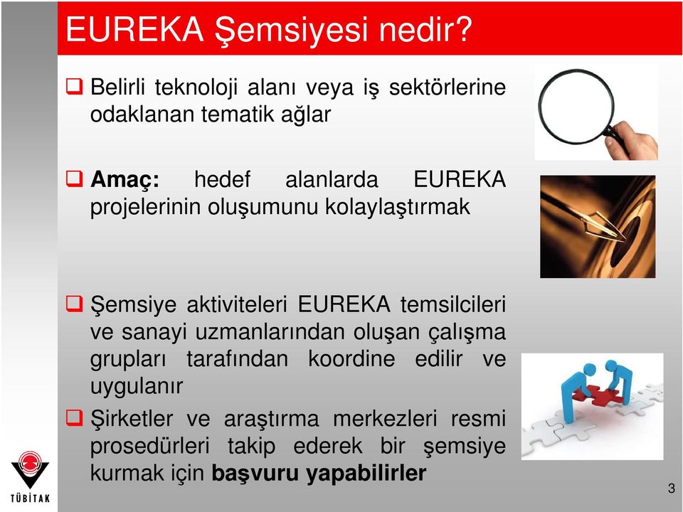 projelerinin oluşumunu kolaylaştırmak Şemsiye aktiviteleri EUREKA temsilcileri ve sanayi