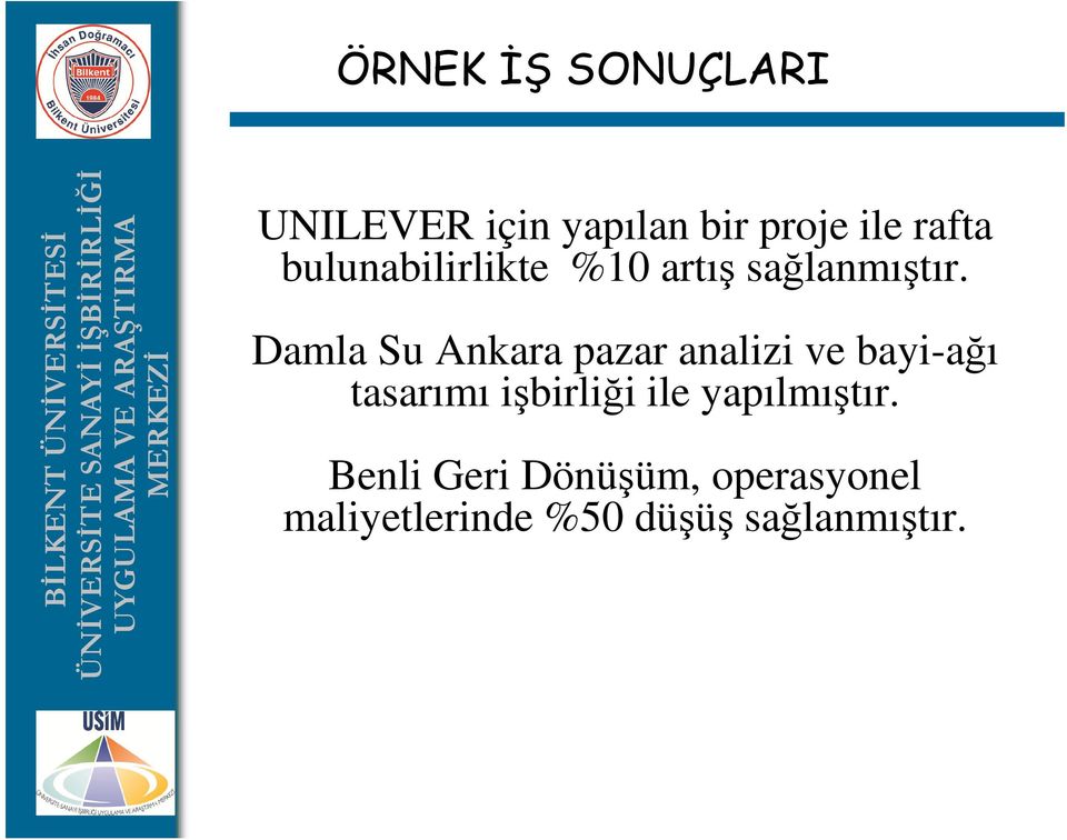 Damla Su Ankara pazar analizi ve bayi-ağı tasarımı işbirliği