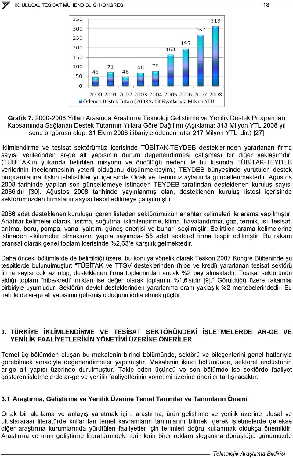 olup, 31 Ekim 2008 itibariyle ödenen tutar 217 Milyon YTL dir.