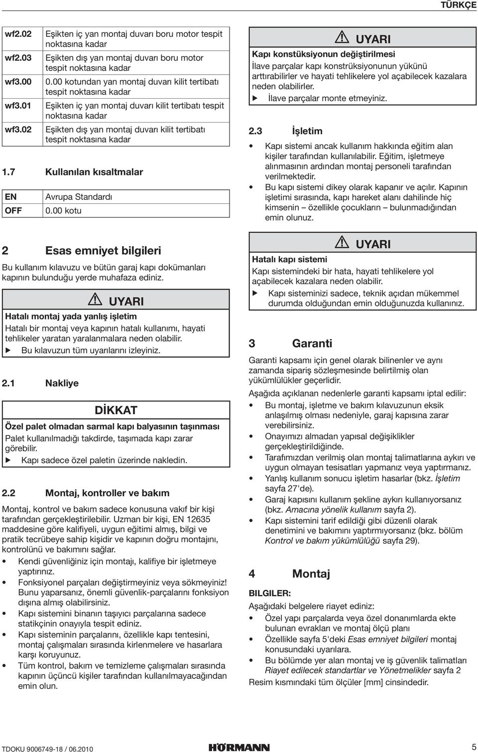 kadar Kullanılan kısaltmalar Avrupa Standardı 0.