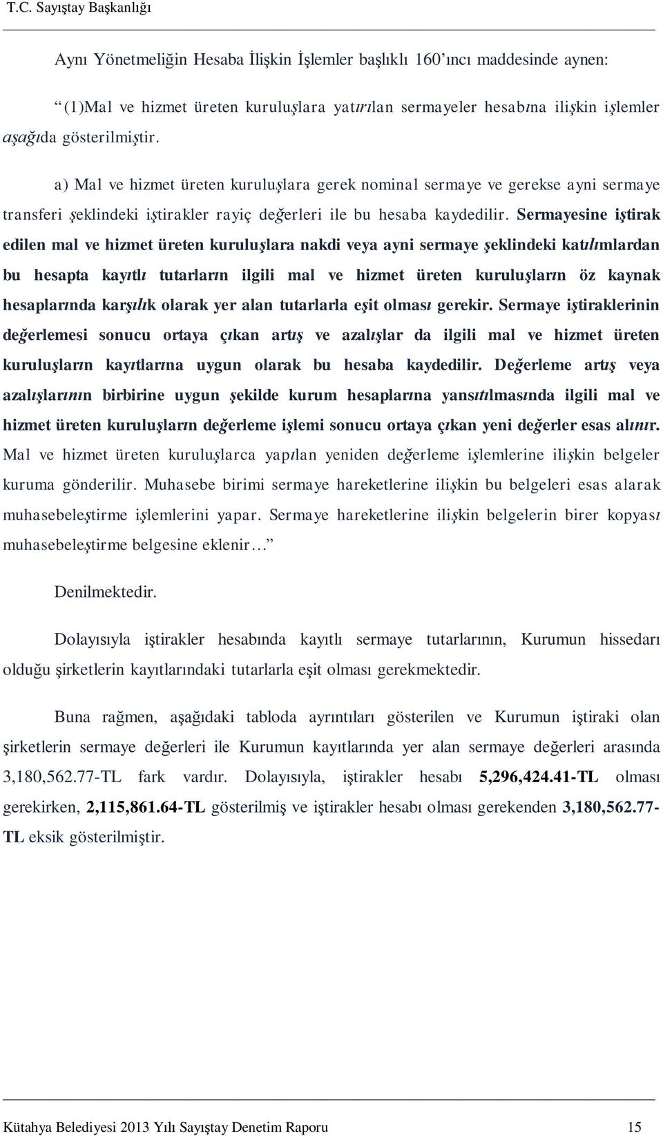 Sermayesine i tirak edilen mal ve hizmet üreten kurulu lara nakdi veya ayni sermaye eklindeki kat mlardan bu hesapta kay tl tutarlar n ilgili mal ve hizmet üreten kurulu lar n öz kaynak hesaplar nda