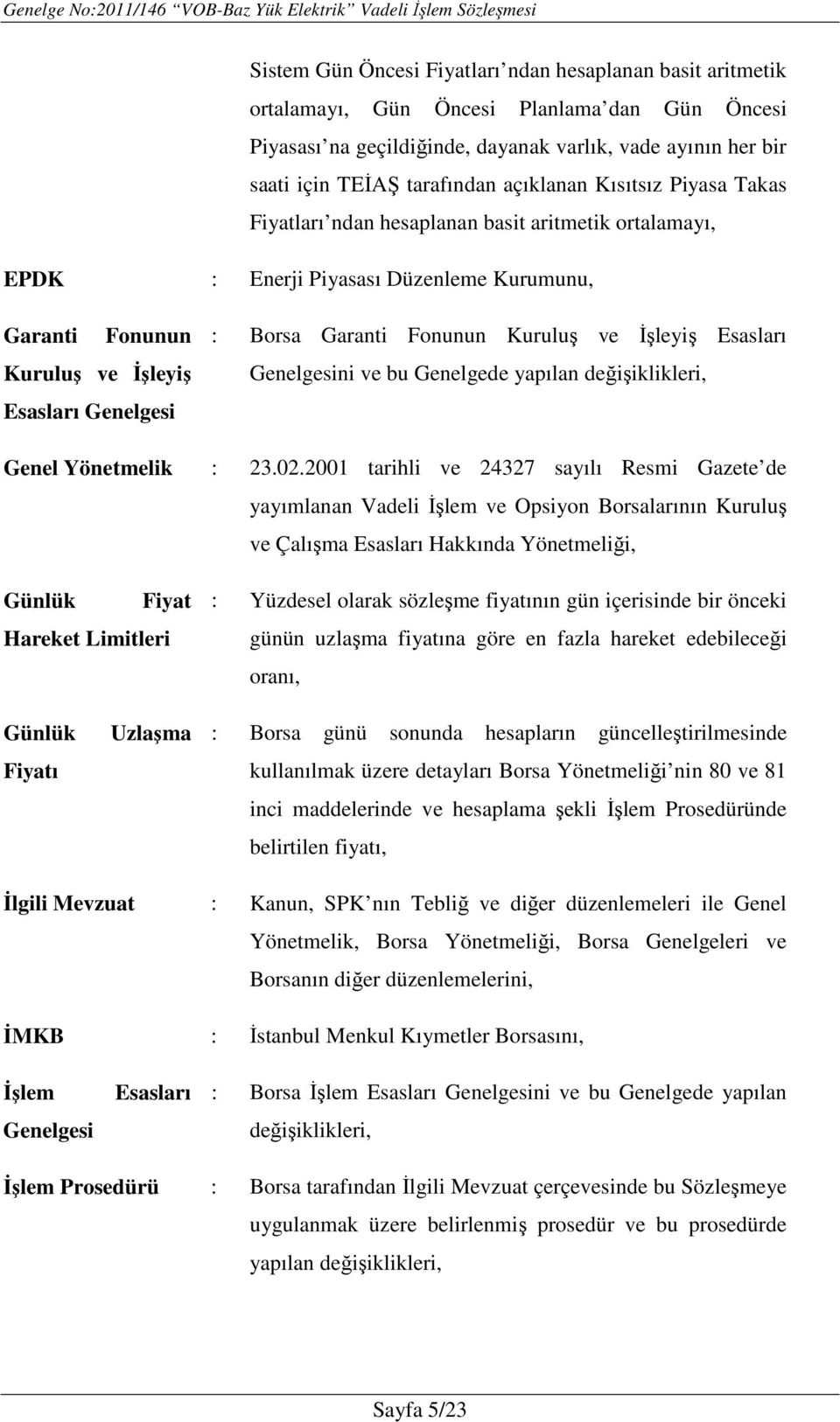 Fonunun Kuruluş ve İşleyiş Esasları Genelgesini ve bu Genelgede yapılan değişiklikleri, Genel Yönetmelik : 23.02.