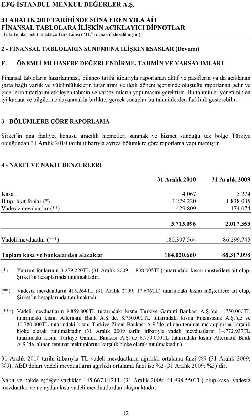 tutarlarını ve ilgili dönem içerisinde oluştuğu raporlanan gelir ve giderlerin tutarlarını etkileyen tahmin ve varsayımların yapılmasını gerektirir.