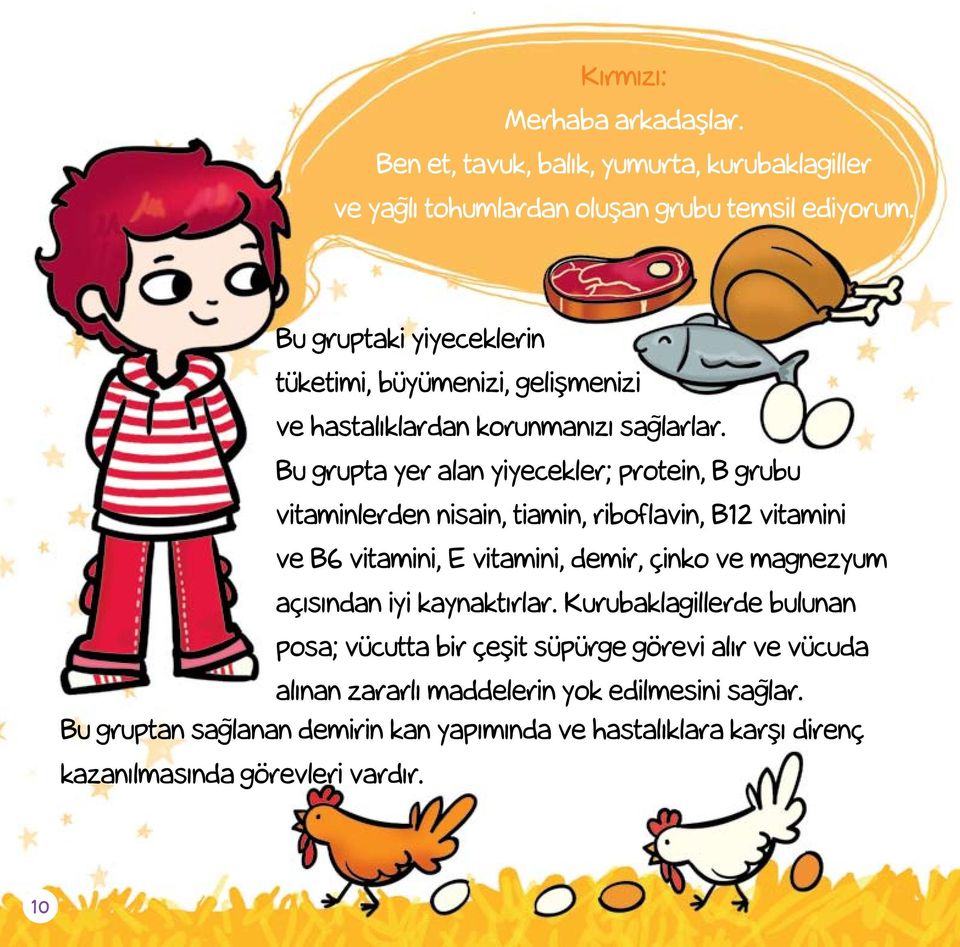 Bu grupta yer alan yiyecekler; protein, B grubu vitaminlerden nisain, tiamin, riboflavin, B12 vitamini ve B6 vitamini, E vitamini, demir, çinko ve magnezyum