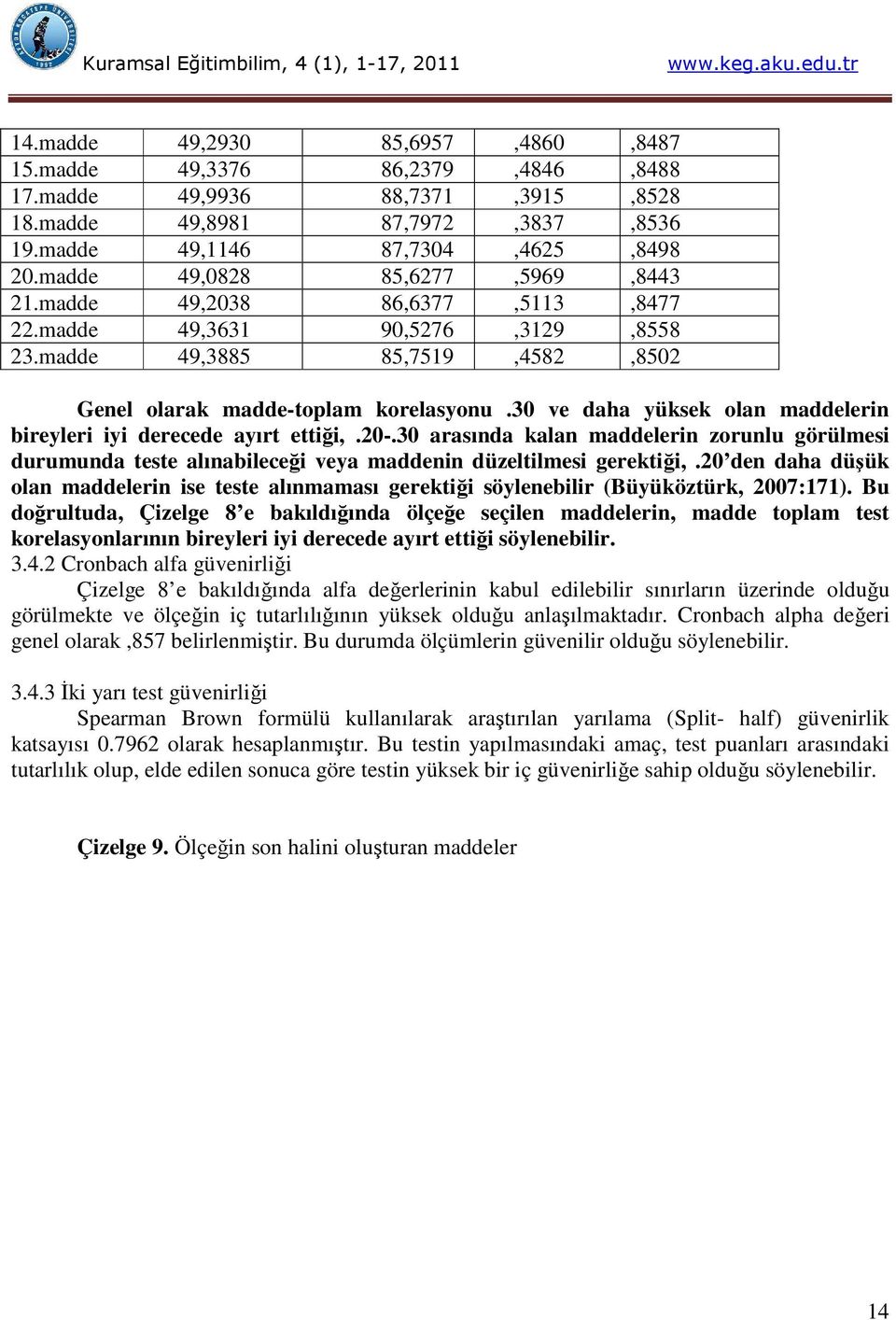 0 arasında kalan maddelerin zorunlu görülmesi durumunda teste alınabileceği veya maddenin düzeltilmesi gerektiği,.