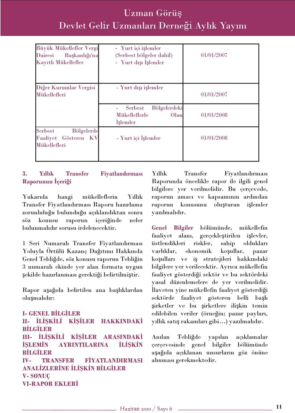 Yıllık Transfer Fiyatlandırması Raporunun İçeriği Yukarıda hangi mükelleflerin Yıllık Transfer Fiyatlandırması Raporu hazırlama zorunluluğu bulunduğu açıklandıktan sonra söz konusu raporun içeriğinde