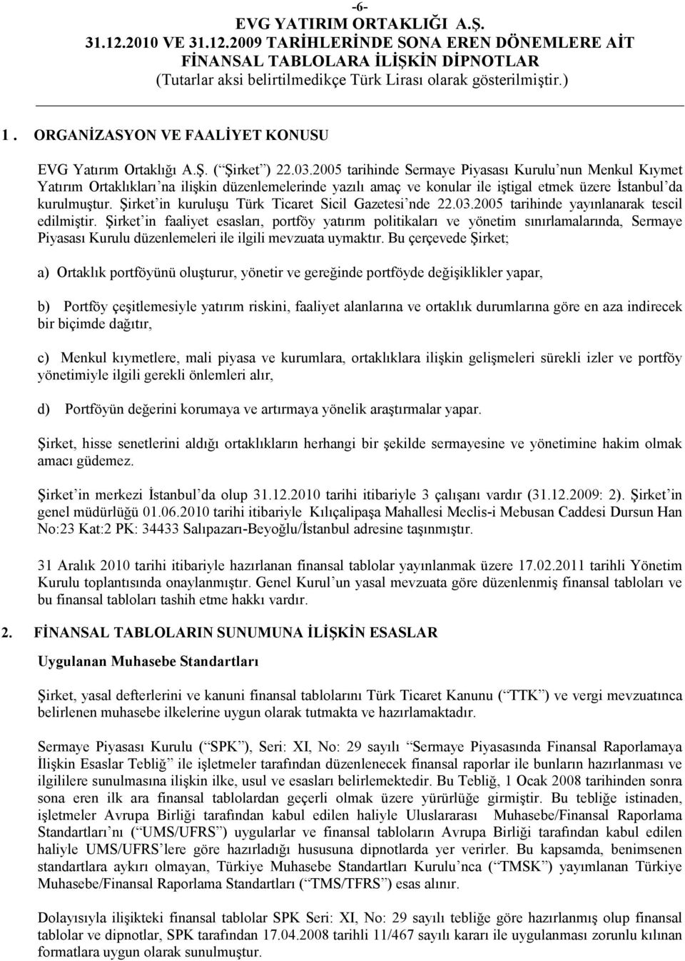 Şirket in kuruluşu Türk Ticaret Sicil Gazetesi nde 22.03.2005 tarihinde yayınlanarak tescil edilmiştir.