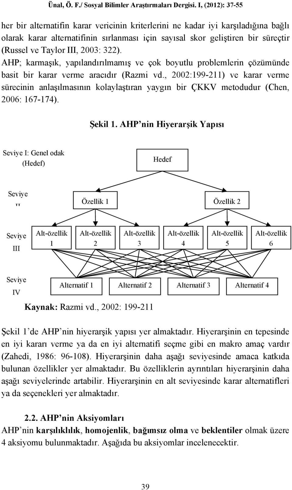 , 2002:199-211) ve karar verme sürecinin anlaşılmasının kolaylaştıran yaygın bir ÇKKV metodudur (Chen, 2006: 167-174). Şekil 1.