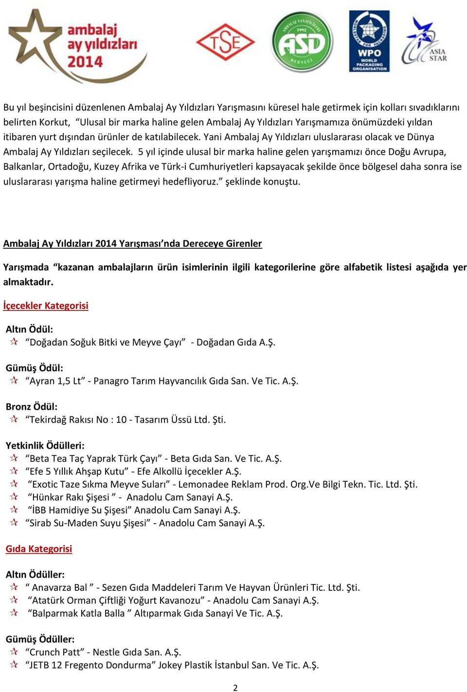 5 yıl içinde ulusal bir marka haline gelen yarışmamızı önce Doğu Avrupa, Balkanlar, Ortadoğu, Kuzey Afrika ve Türk-i Cumhuriyetleri kapsayacak şekilde önce bölgesel daha sonra ise uluslararası