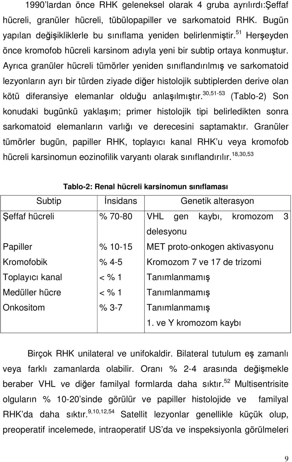 Ayrıca granüler hücreli tümörler yeniden sınıflandırılmış ve sarkomatoid lezyonların ayrı bir türden ziyade diğer histolojik subtiplerden derive olan kötü diferansiye elemanlar olduğu anlaşılmıştır.