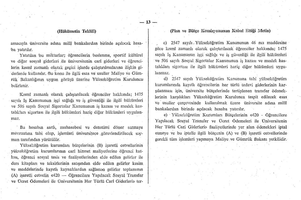 ilişkin giderlerde kullanılır. Su konu ile ilgili esas ve usuller Maliye ve Gümrük Bakanlığının uygun görüşü üzerine Yükseköğretim Kurulunca belirlenir.